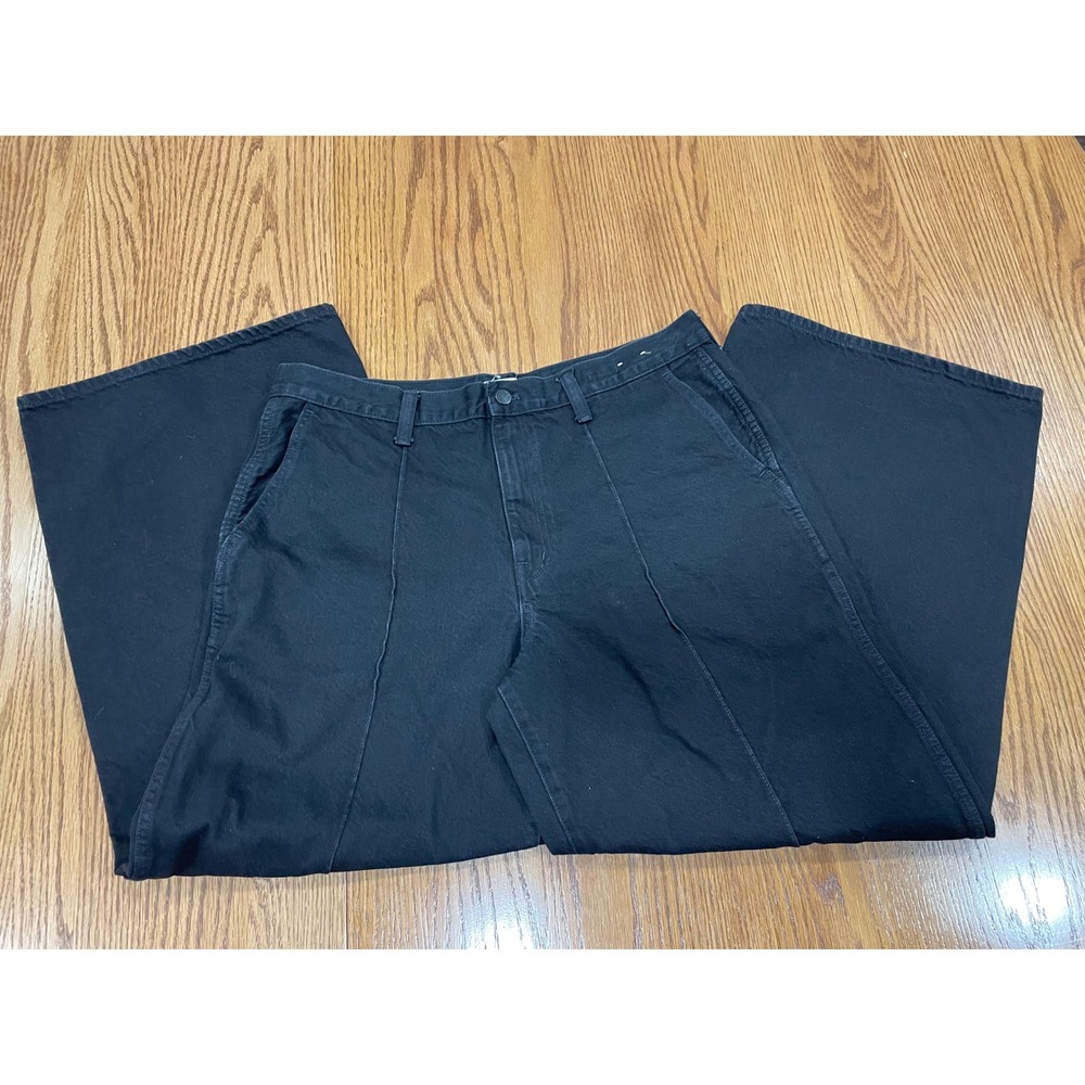 Madewell Super Wide-Leg Jeans Belmere Wash 33 Cotton Denim Black